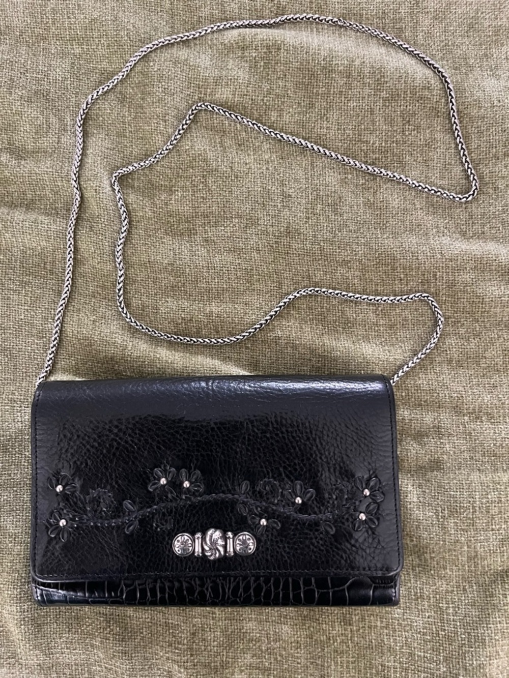 Brighton Black Embellished Clutch Wallet or Crossbody Bag